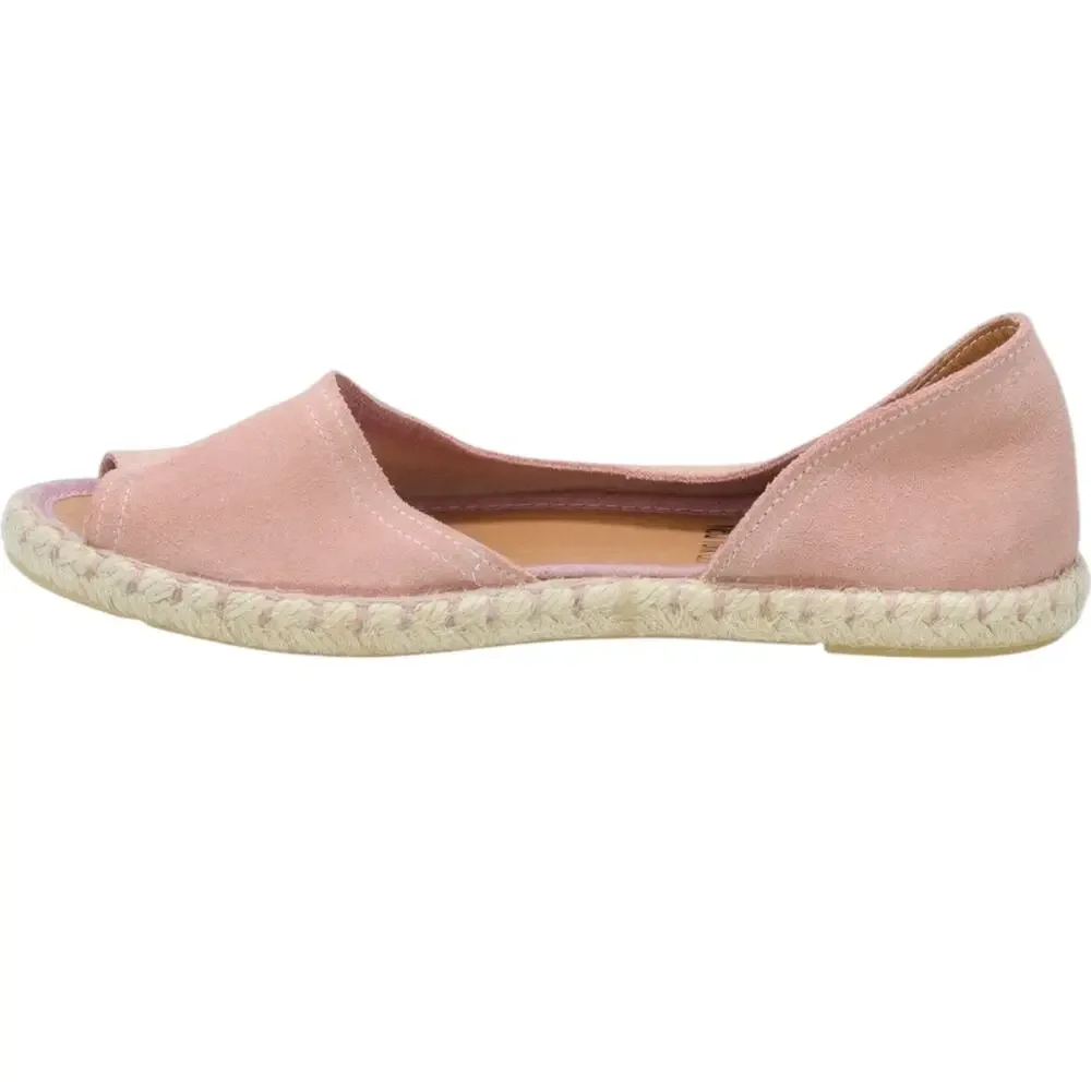 NWT Miz Mooz Cruze Pink Suede Espadrille Flats Size 38 Size 7.5-8 Made in Spain